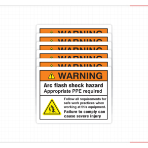 สติกเกอร์เตือนอันตรายจากอาร์คแฟลช ป้ายแบบด้าน ต้องใช้อุปกรณ์ป้องกันส่วนบุคคลที่เหมาะสม ป้ายความปลอดภัยทางไฟฟ้าสำหรับอุปกรณ์อุตสาหกรรม - Product Image 2