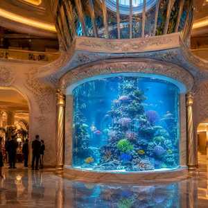 Factory Direct Custom Acrylic Aquarium 92% High Light Transmittance Seamless Bonding Large Round Fish Tank For Hotel