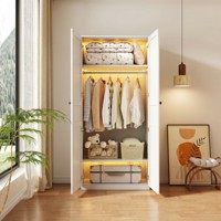 Armoire double porte en acier blanc mat W600mm pour chambre à coucher, support OEM, vente en gros