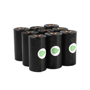 Sacs à déjections canines avec distributeur, 15 rouleaux, HDPE EPI, haute résistance, 20x30cm, épais, noirs, écologiques, sacs de ramassage de crottes - Product Image 1
