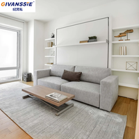 Muebles de Salón Modernos Personalizados con Tapicería de Algodón y Madera, Sofá Cama Plegable Vertical Ahorrador de Espacio para Hotel