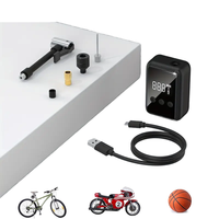 Mini pompe à air électrique facile à utiliser avec manomètre numérique, valve Presta/Schrader, haute pression (150 PSI) pour gonfleur de vélo de montagne et de route