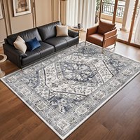 Tapis de salon moderne en polyester écologique à motif floral, lavable, grand format, adapté aux animaux domestiques, vente en gros