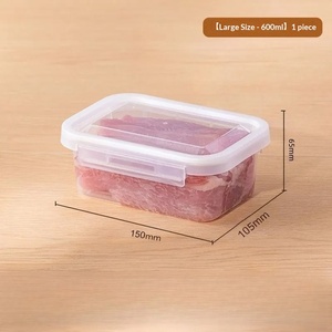 밀폐형 플립 뚜껑 식품 보관 용기 BPA 프리 플라스틱 냉장고 정리함 (향신료, 고기, 과일 보관 가능) 전자레인지 및 냉동고 사용 가능 - Product Image 4