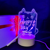 Illusion 3D mignonne DIY veilleuse créative vide Led veilleuse Base 3D Illusion acrylique veilleuse lampe cadeau