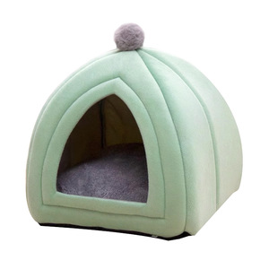 Cama para Gatos con Forma de Domo de Tela Cerrada, Universal para las Cuatro Estaciones, Cálida para Invierno, Casa para Gatos, Caseta para Gatitos, Suministros Cálidos para Mascotas - Product Image 1