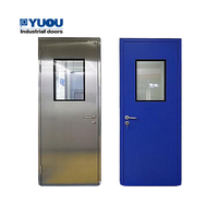 Puerta Doble Batiente para Sala Limpia Certificada GMP de Acero Galvanizado con Panel Sándwich PU para Hospital