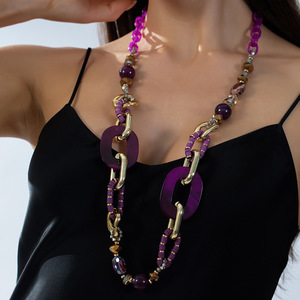 Collier ras du cou bohème coloré en perles acryliques, chaîne épaisse en résine, bijoux mixtes pour femme, idéal pour les <span class=keywords><strong>vacances</strong></span> d'été - Product Image 2