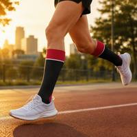 Chaussettes de sport personnalisées pour équipe, chaussettes de compression respirantes en tricot avec embout renforcé et longueur mi-mollet