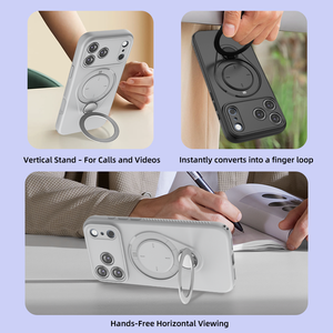 Nouvelle coque de téléphone antichoc de luxe 360 avec support d'anneau en métal de charge sans fil magnétique pour iPhone 17 Pro Max - Product Image 5