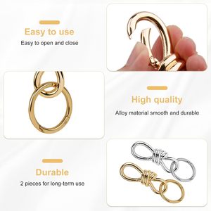 Twist Knot Clasp Bag Charm Keychain D Ring Keychain Heavy Duty Spring <b>Snap</b> <b>Hook</b> Fashion Accessory For Purse Backpack - Product Image 4