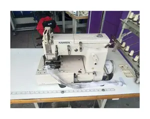 Máquinas de costura Kansai Special DFB 1412P usadas para costura elétrica de linha de tricô com múltiplas agulhas e dupla corrente
