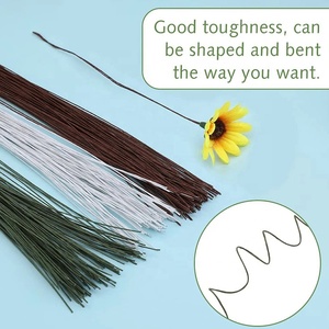 Fil de <span class=keywords><strong>jardin</strong></span> DIY Floral pour bouquets faits main, fils de fixation polyvalents, projets de jardinage DIY, fil floral en métal vert - Product Image 4