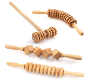 Massage du <span class=keywords><strong>corps</strong></span> multifonctionnel Set de massage anti-cellulite en bois de madérothérapie Rouleau en bois Outil de drainage lymphatique - Product Image 2