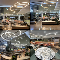 Lustre circulaire LED moderne noir et argenté TW5075C, luminaire suspendu industriel créatif pour bureaux, magasins, halls d'entrée, projets CE