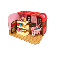 HTL DIY Set de Bloques de Construcción de Escenas en Miniatura, Juguete de Panadería y Tienda de Conveniencia, Decoración de Micropaisajes para Niños, Juego de Simulación