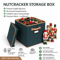 Organisateur de rangement rigide pliable Casse-Noisette pour décorations de Noël, 9 compartiments réglables, écologique, durable, fabrication usine