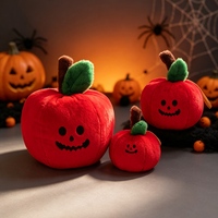 Porte-clés en peluche pomme d'Halloween - Matière coton, rembourrage en coton PP, personnalisable, taille 11-30 cm, unisexe, directement de l'usine