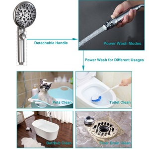 8-Mode High Pressure Handheld <strong>Shower</strong> Head with on Off <strong>Switch</strong> and 79 Inches Stainless Steel Hose and 2 <strong>Shower</strong> Holder - Product Image 5