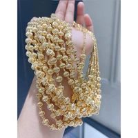 Ensemble collier et bracelet en or jaune pur 18 carats, fait main, dernière collection Xinfly, réglable pour femmes, style classique, vente en gros