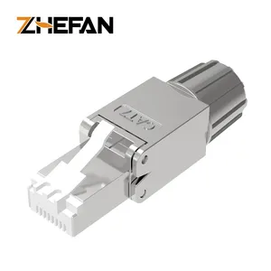 Rj45 8p8c Cat7 Tooless Plug Full Shielded Tool-less Modular Plug Rj45 Connector Ftp Modular Plug