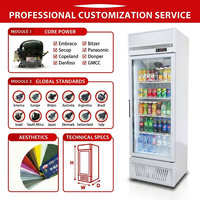Réfrigérateur vertical en acier inoxydable OEM avec refroidissement par air et étagères réglables pour magasin de boissons commercial