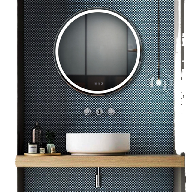 Intelligent Design Modern Rectangle Smart Mirror Touch Screen Induction Illuminated LED Hotel Bathroom Anti-Fog Aluminum Frame