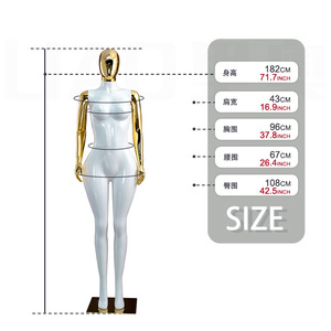 <span class=keywords><strong>Mannequin</strong></span> de présentation <span class=keywords><strong>femme</strong></span> en plastique blanc or, grande taille, corps entier avec tête, pour boutique, pour femmes courbes (BBL), sur pied - Product Image 6
