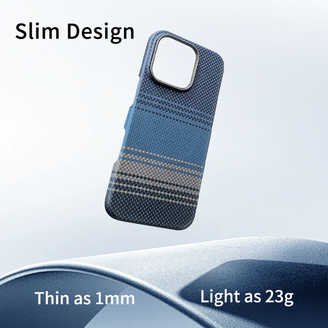 Aramid Fiber Ultra-Thin Luxury Slim Magnetic Shockproof Phone Case for 15/16 Pro Max Business Design In-Mould fingerprint-proof