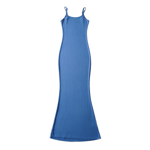 Abito da donna Sexy <span class=keywords><strong>in</strong></span> Jersey <span class=keywords><strong>di</strong></span> <span class=keywords><strong>cotone</strong></span> <span class=keywords><strong>di</strong></span> alta qualità con maniche lunghe a sirena Sexy senza maniche sul fondo del pavimento - Product Image 4