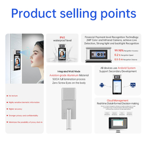 Máquina de Control de Asistencia con Reconocimiento de Iris de 8 Pulgadas, 99.98% de Precisión de Reconocimiento, con Reconocimiento Facial, Código QR, Contraseña y Lector de Tarjetas - Product Image 2