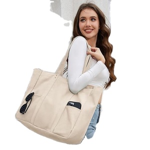 Sac fourre-tout en toile grande capacité multi-poches, sac de shopping en coton durable pour le travail, les affaires, le bureau, les trajets quotidiens, OEM ODM - Product Image 6