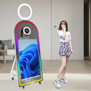 Mesin Stan foto cermin ajaib lengkungan selamat datang 2025 dengan Mini PC 43 inci layar sentuh cermin foto untuk pesta pernikahan - Product Image 1