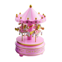 Boîte à musique de carrousel en bois artisanal de style classique