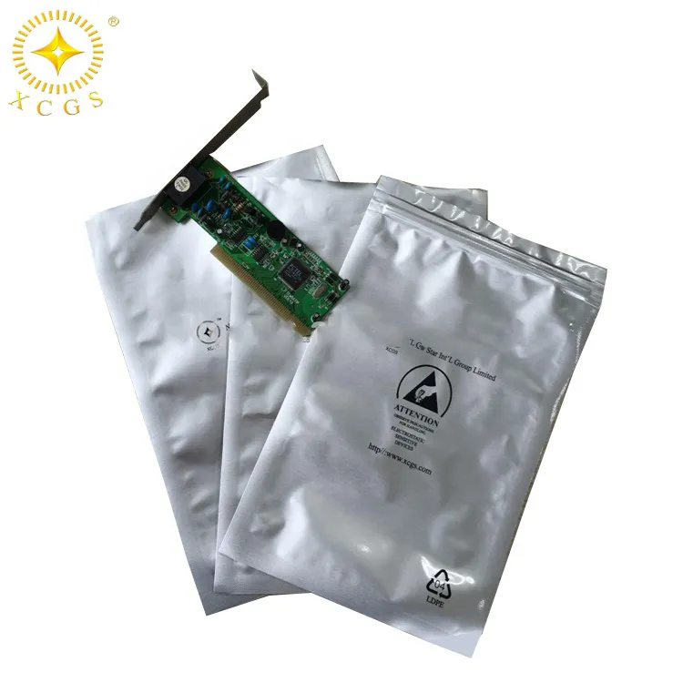 Antistatic ESD एल्यूमीनियम बैग औद्योगिक वैक्यूम हार्ड डिस्क नमी बाधा पन्नी बैग की रक्षा करने के लिए इलेक्ट्रॉनिक भागों