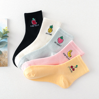 Chaussettes Jacquard à Motifs de Fruits Personnalisés, Colorées, Drôles, Chaussettes Courtes pour Jeunes Filles Adolescentes Mignonnes
