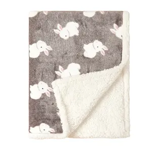 Autumn/Winter folding blanket for baby double thickened flannel lamb blanket for children
