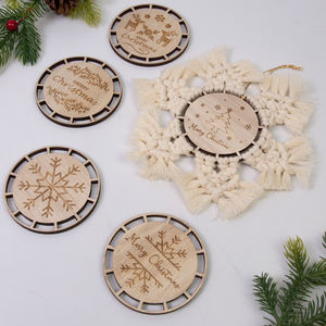 Prêt Stock artisanat <span class=keywords><strong>macramé</strong></span> <span class=keywords><strong>Kit</strong></span> de suspension <span class=keywords><strong>pour</strong></span> débutants arbre de noël déco bricolage cercle conseil en bois <span class=keywords><strong>macramé</strong></span> ornement cordon ensemble - Product Image 4