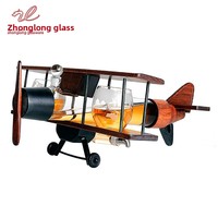 Bouteilles de vin en verre créatives en stock, carafes en forme d'avion, bouteilles de vin en verre de forme spéciale pour infusion