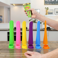 Moules à glaces en silicone réutilisables pour enfants, multicolores, pour la fabrication de bâtonnets glacés, tubes de congélation DIY, forme de pop, facile à démouler