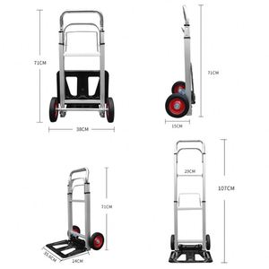 Folding Support Stand 2-Wheel Aluminum Foldable Sack Truck for Industrial Storage & Tools <b>Transport</b> - Product Image 2