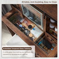 Ama Zon Ensemble de coiffeuse moderne et de luxe personnalisé avec miroir, tiroir et meuble de rangement Design de chambre à coucher en bois unique