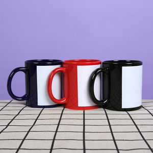 Tazas de cerámica personalizadas Starry Dream con asa para regalos y uso festivo, 11 oz, negras, para sublimación con prensa de calor, al por mayor. - Product Image 2