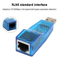 Tarjeta de red Ethernet 10M 100M USB2.0 USB 2,0 a adaptador de tarjeta de red Ethernet Lan externo 10/100M RJ45 azul