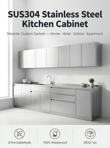 Juego <span class=keywords><strong>de</strong></span> <span class=keywords><strong>Muebles</strong></span> <span class=keywords><strong>de</strong></span> <span class=keywords><strong>Cocina</strong></span> <span class=keywords><strong>de</strong></span> Acero Inoxidable SUS304 <span class=keywords><strong>de</strong></span> Grado Comercial, Moderno, Minimalista, Impermeable, <span class=keywords><strong>para</strong></span> Exteriores - Product Image 2