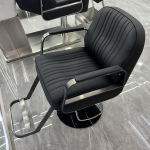 Sillón de Barbería con Base de Titanio Negro, Respaldo de Fibra de Vidrio, Color Personalizable, Logotipo, Bomba Hidráulica Resistente, Plegable, Tapizado en PU - Product Image 2