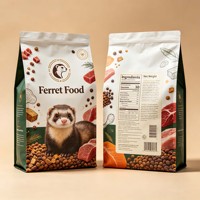 Sac personnalisé pour nourriture de furets, fond plat, 1 kg, 2 kg, 5 kg, 10 kg, 20 kg, grand format, anti-odeur, recyclable, avec fermeture éclair, pour aliments pour animaux de compagnie