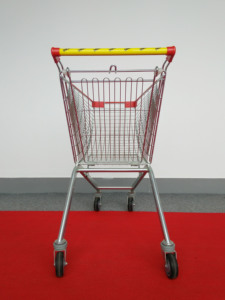 Chariot à achats de supermarché avec le matériel en acier durable du mobile quatre roues 65L - Product Image 4