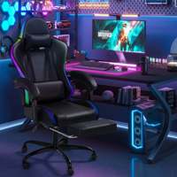 AJUNION Vente en gros Chaise de jeu à dossier haut Chaise de jeu de course avec éclairage RVB Accoudoirs réglables Chaise Esport Meubles de jeu