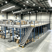 HONGXIN Étagère de mezzanine robuste en acier laminé à froid sans boulons, revêtement poudré, protection contre la corrosion, niveaux personnalisables, réglables